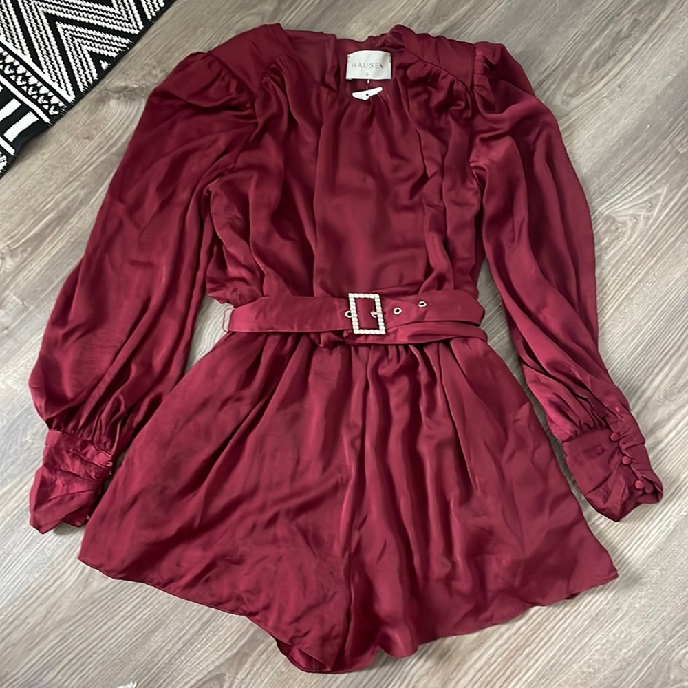 Front Tie Romper - Wine
